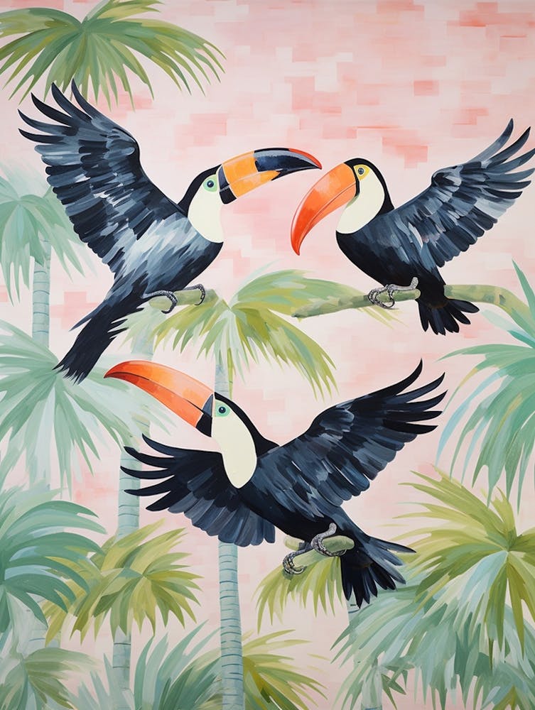 Vintage Japanese Inspired Bird Print Toucan 2