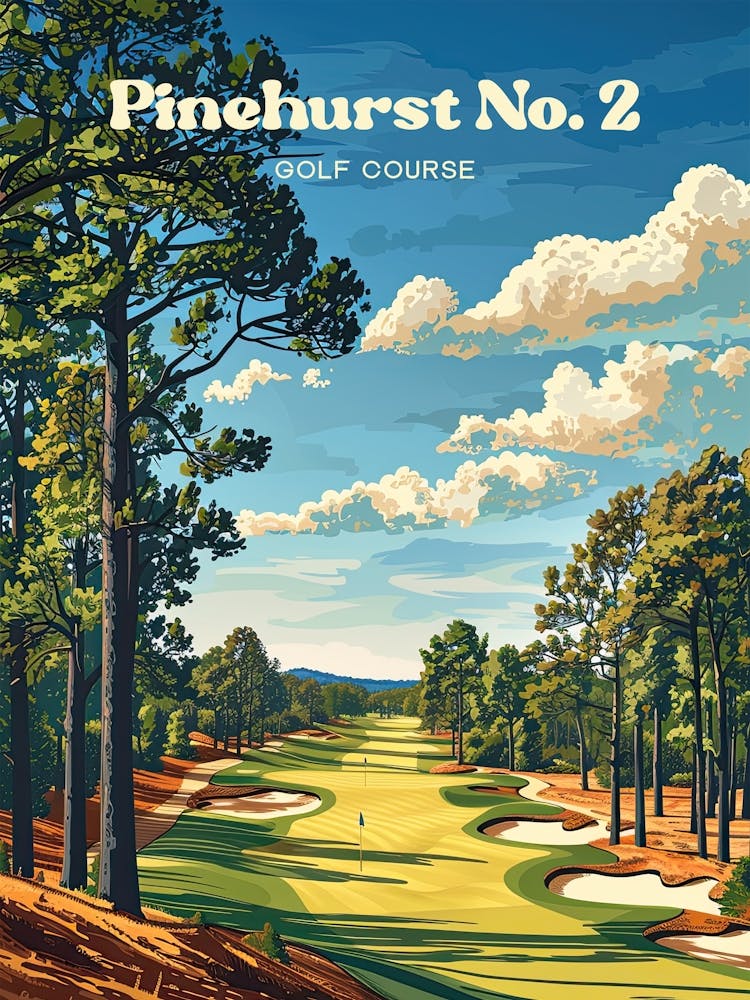 Pinehurst Resort Golf Course Digital Travel Art
