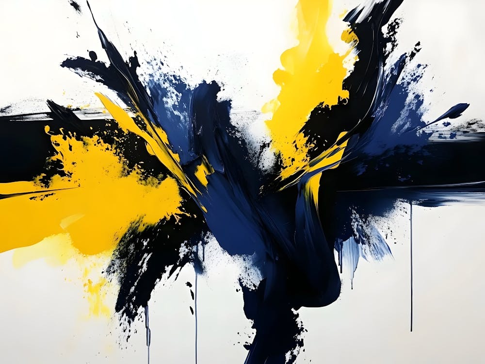 Blue And Yellow Abstract Painting 1