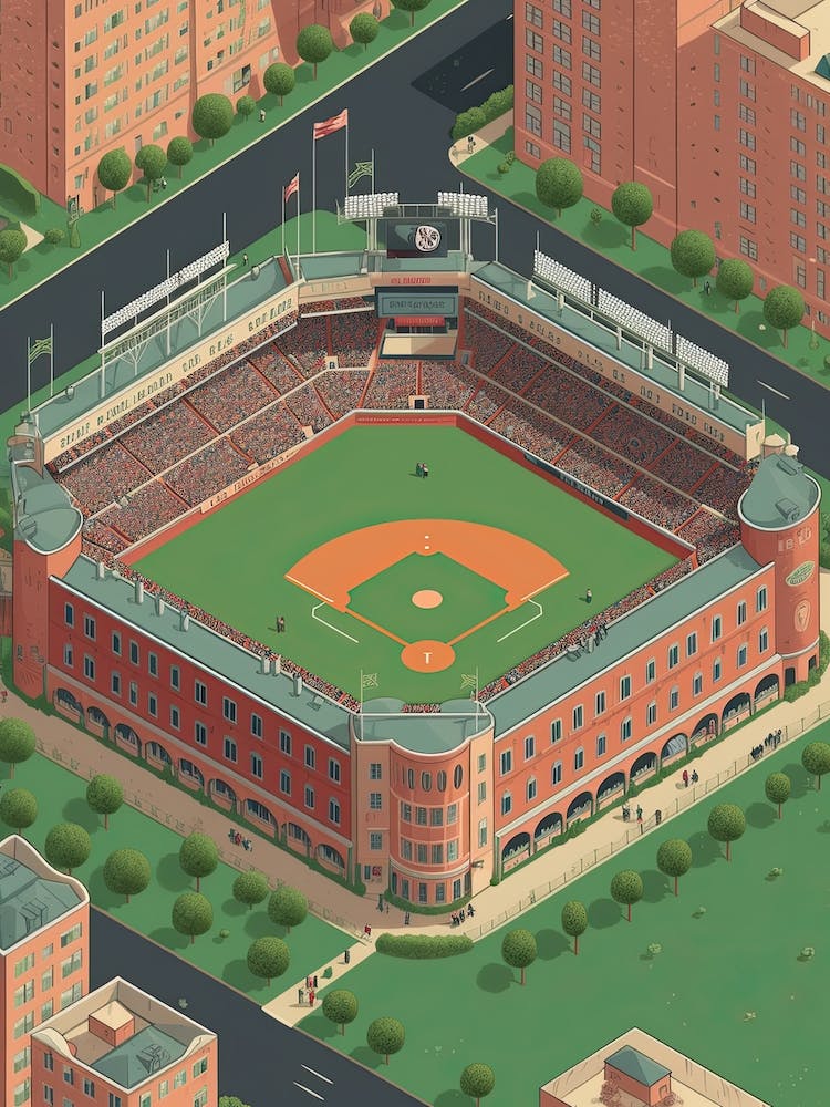 Fenway Park Vereinigte Staaten Reiseillustration 1