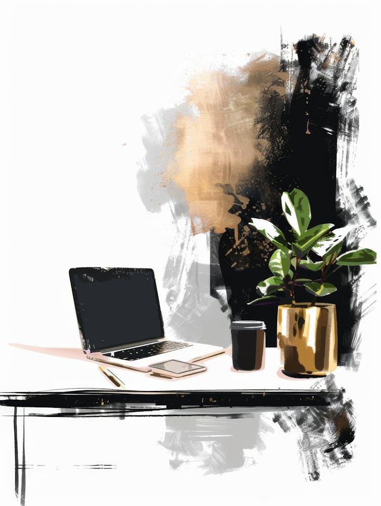 Black And Gold Desk