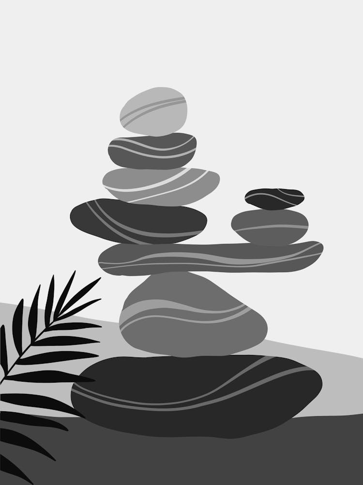 Black And White Stone Stack