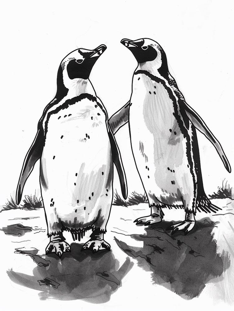 Emperor Penguin Squabbling Over Territory 4