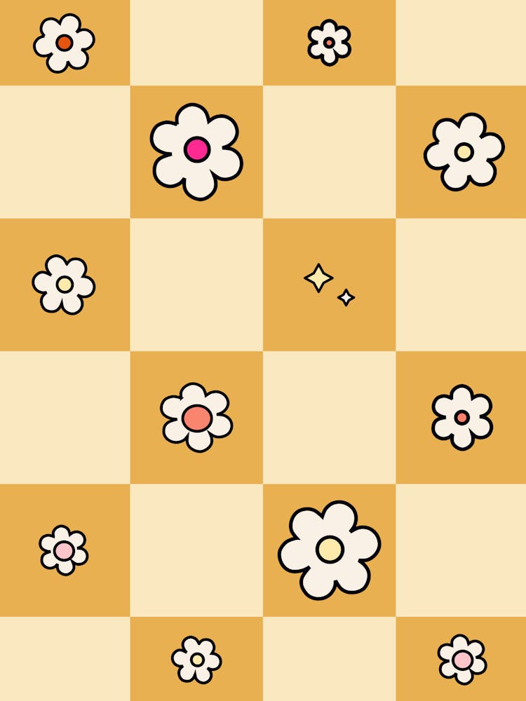 Checkered Daisies Yellow