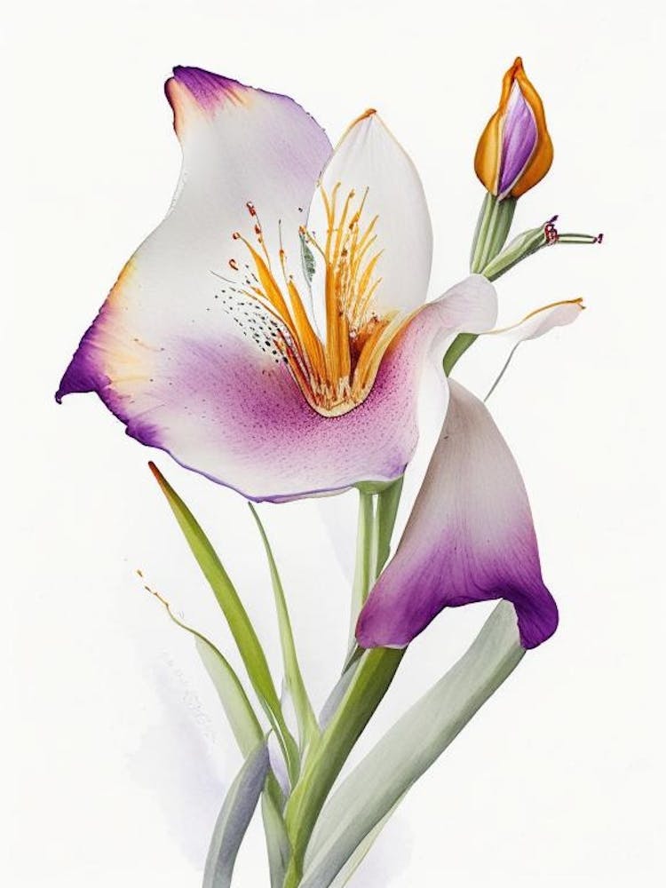 Mariposa Lily Wildflower Watercolour 2