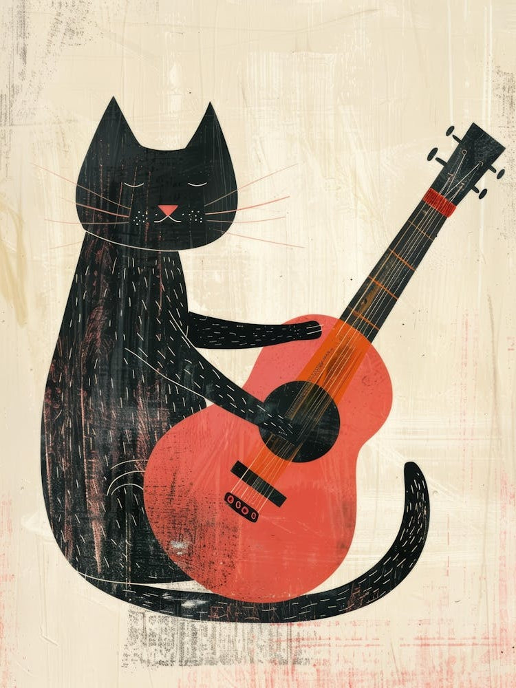Cat Playing Guitar 1