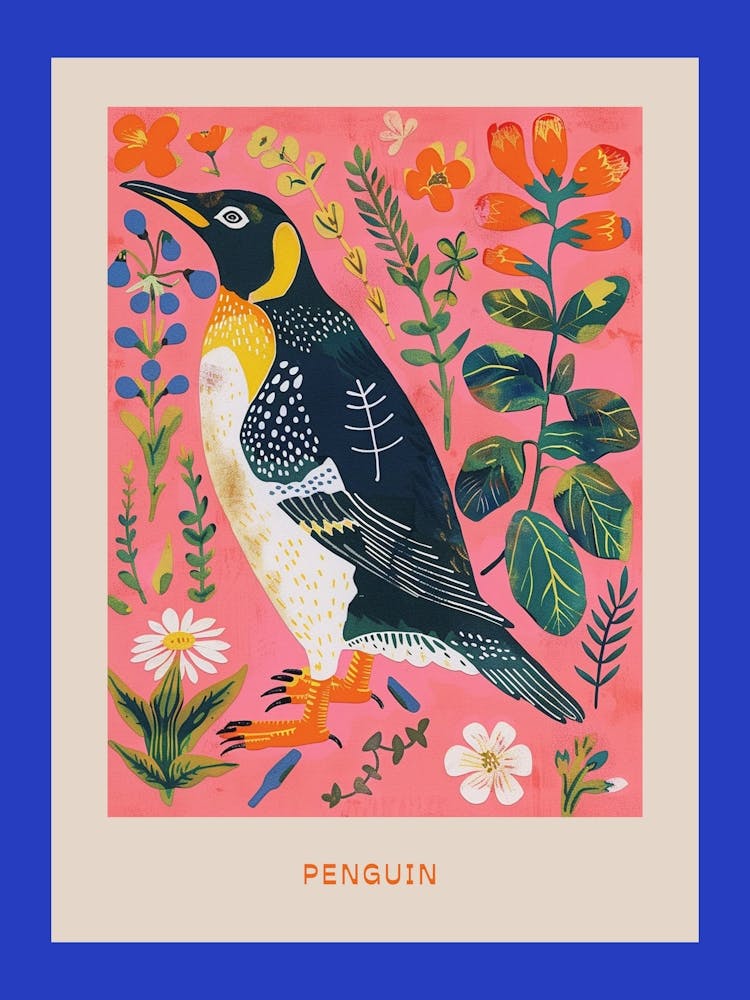 Spring Birds Poster Penguin 2