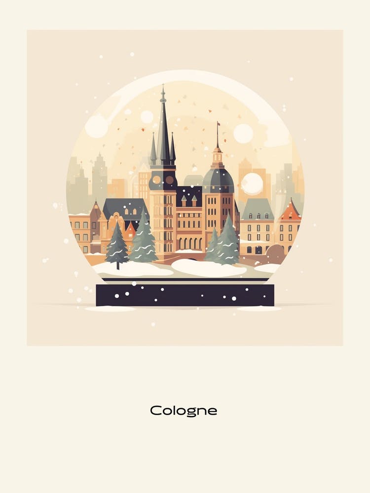 Cologne France 2 Snowglobe Poster