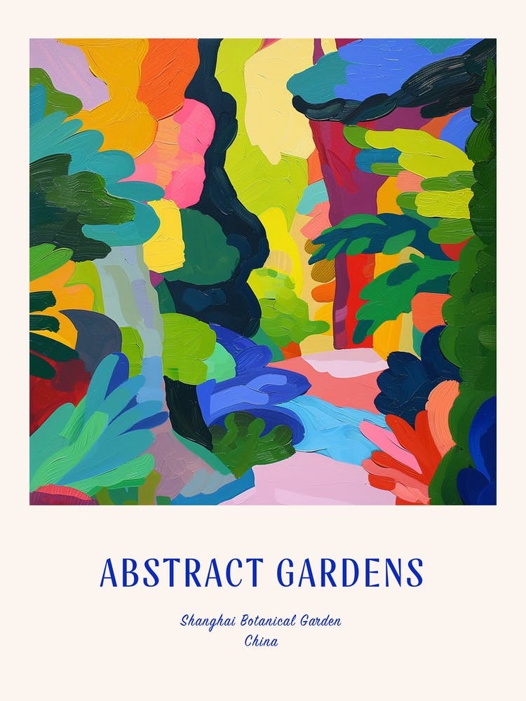 Colourful Gardens Shanghai Botanical Garden China 2 Blue Poster