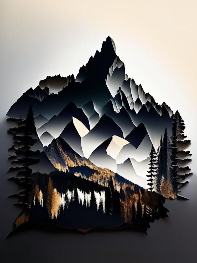 Grand Teton National Park United States Of America Cut Out PaperII