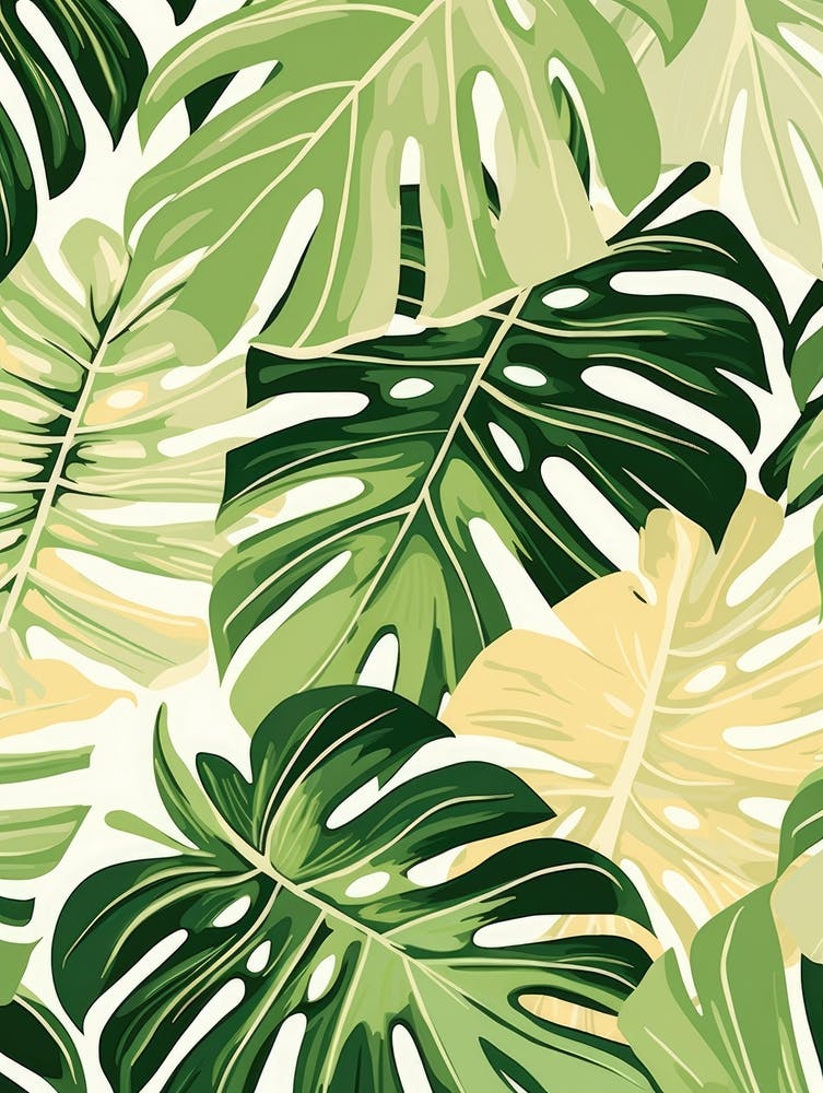 Seamless Tropical Leaves Pattern