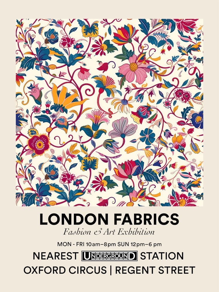 Poster Sunny Meadow London Fabrics Floral Pattern 4