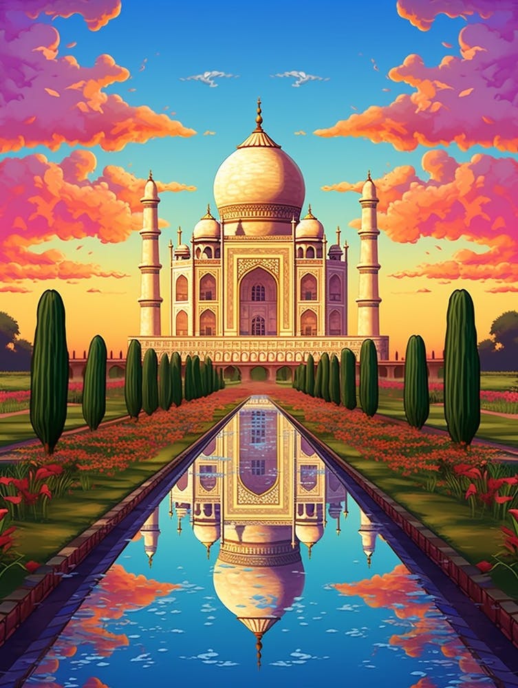 Taj Mahal Pixel Art 1
