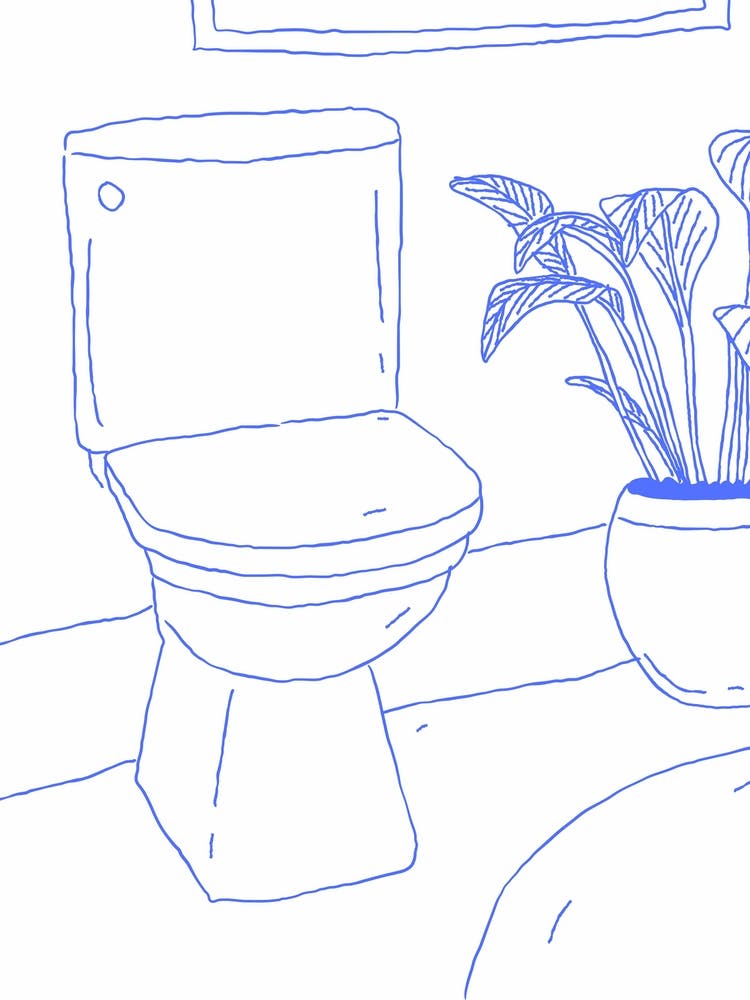 Bathroom Illustration  Blue
