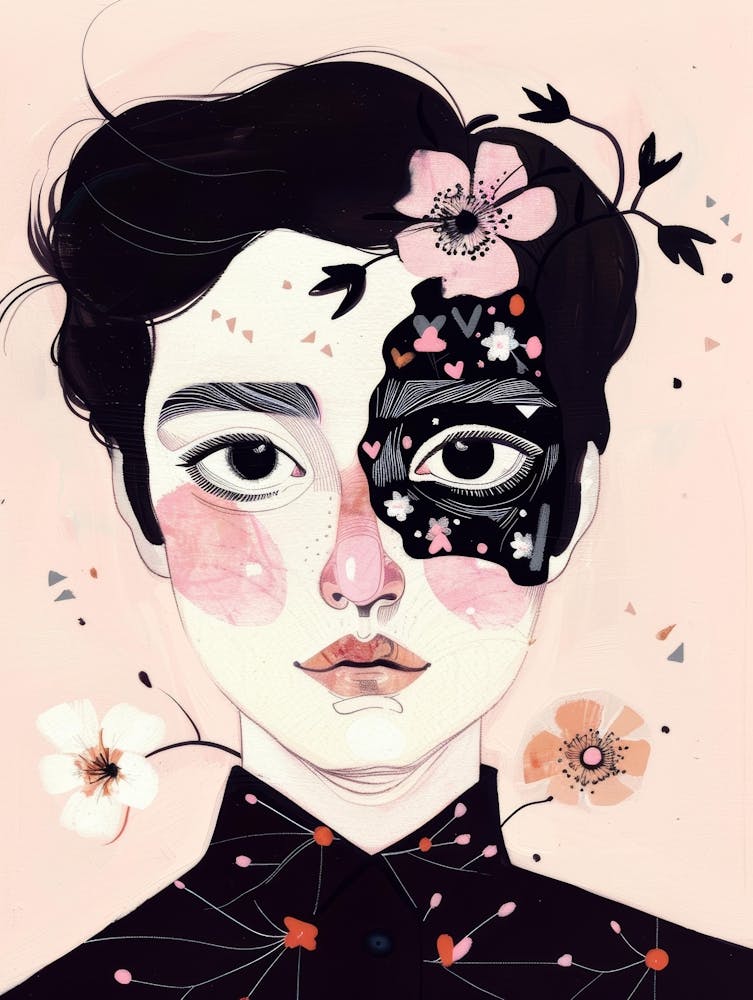 Portrait Of A Girl With Flowers 2