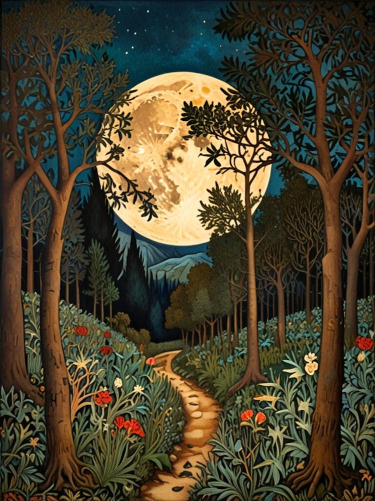 William Morris Full Moon In The Forest 4