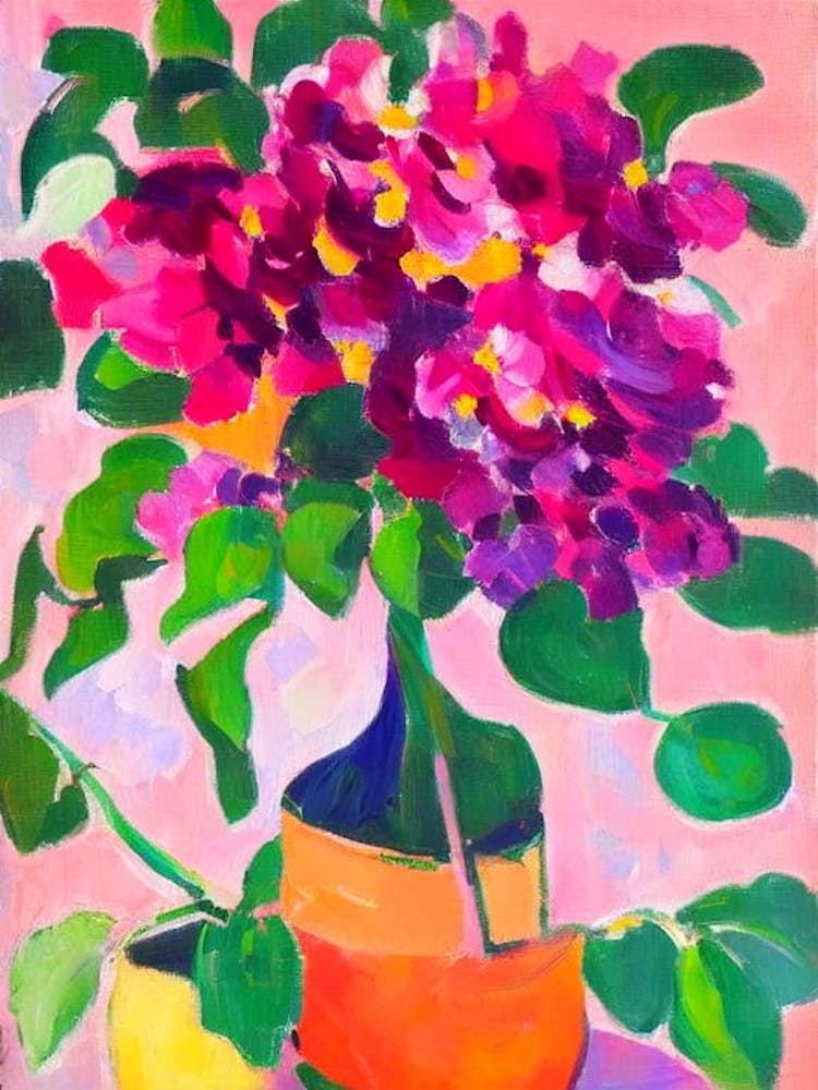 Fuchsia Floral Abstract Block Colour 2 Flower