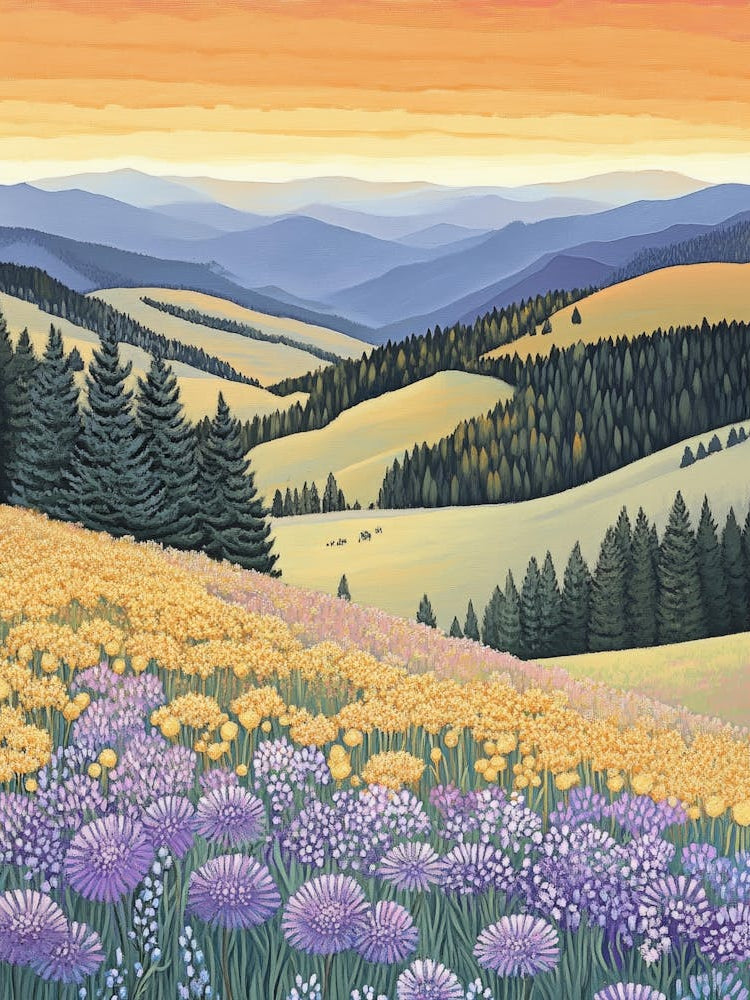 Sunset At The Mountains