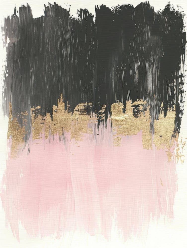 Rose Et Or - Impression sur Toile