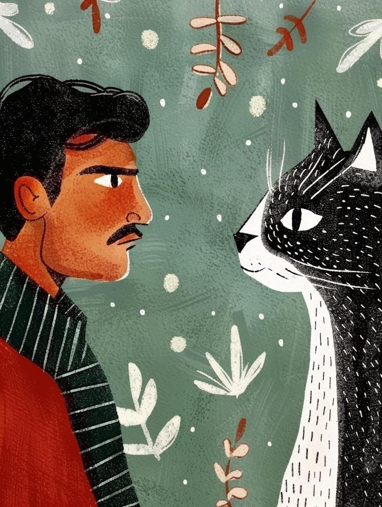 Man And A Cat