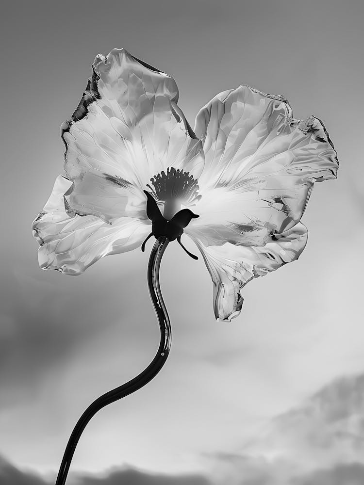 Black And White Poppy 1