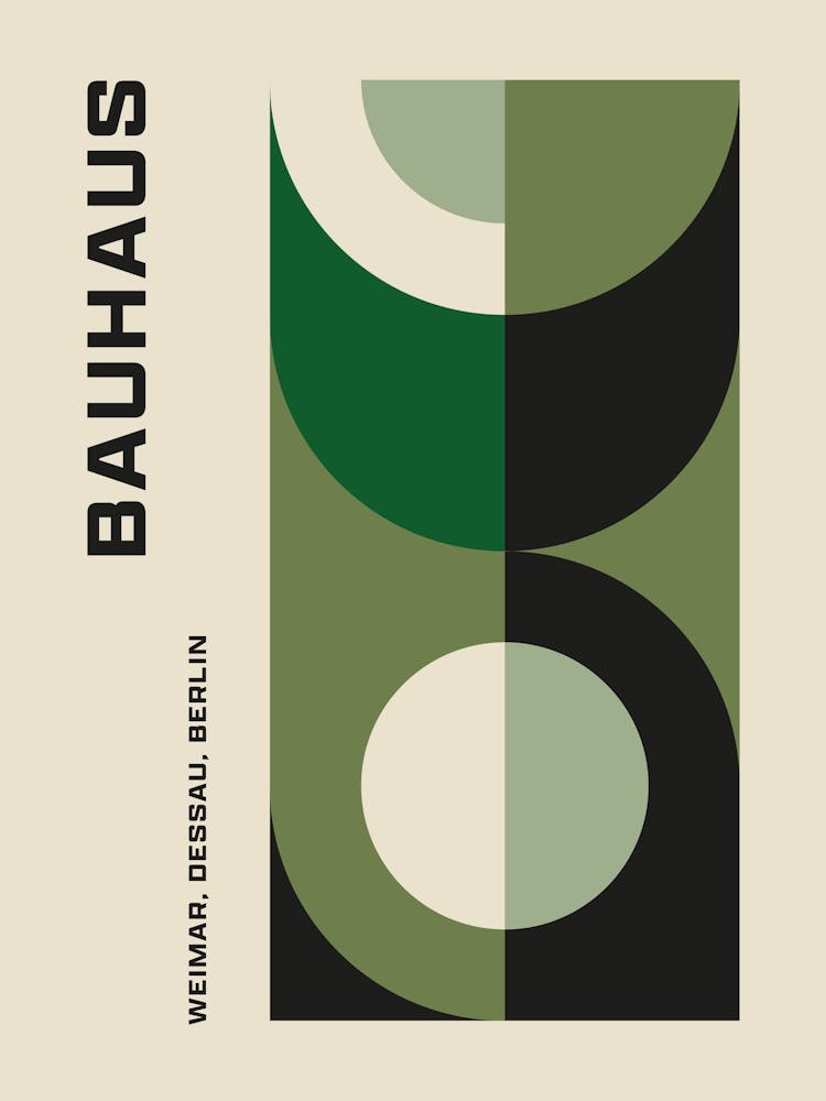 Bauhaus Minimalist Abstract Print 9 Green