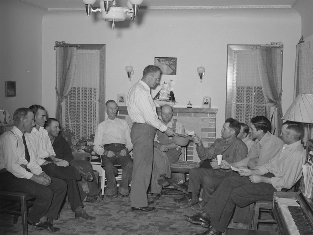 Meeting Of Mormon Farmers Who Have Formed A Fsa (Farm Security Administration) Cooperative Stallion
