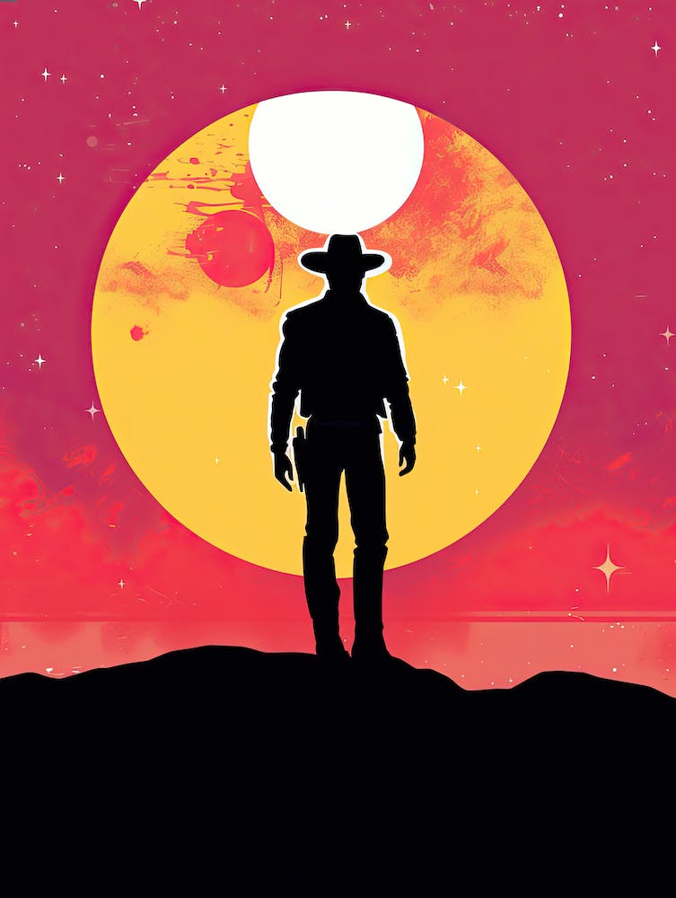 Cowboy in the sunset 2