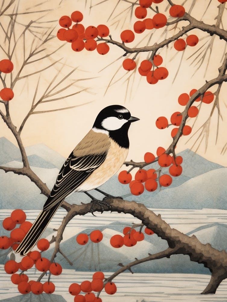 Bird Illustration Carolina Chickadee 3