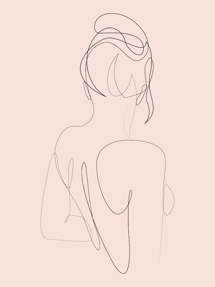 Linger pastel - one line art