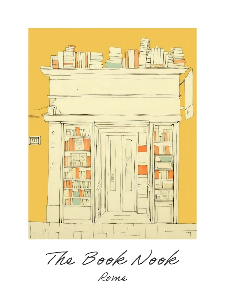 Rome The Book Nook Pastel Colours 1 Poster