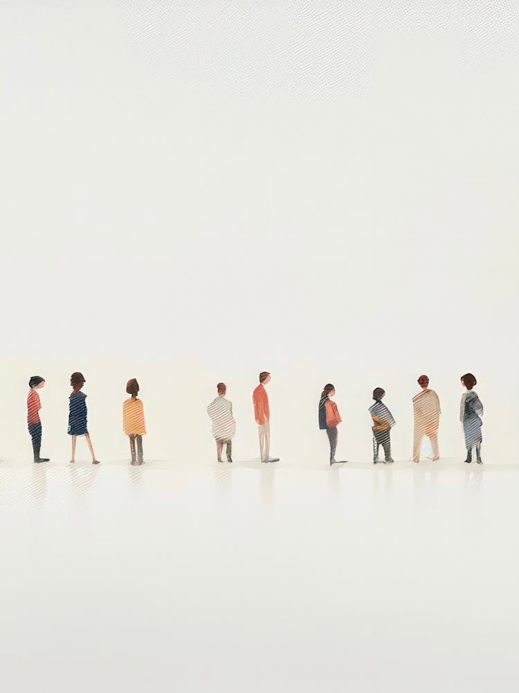 Minimalist People Color Abstract Watercolor 2