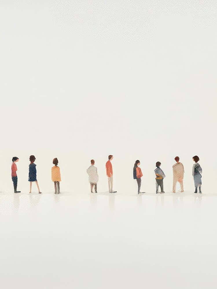 Minimalist People Color Abstract Watercolor 2