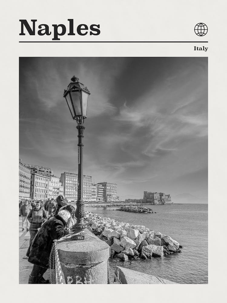 Naples Italy Black And White