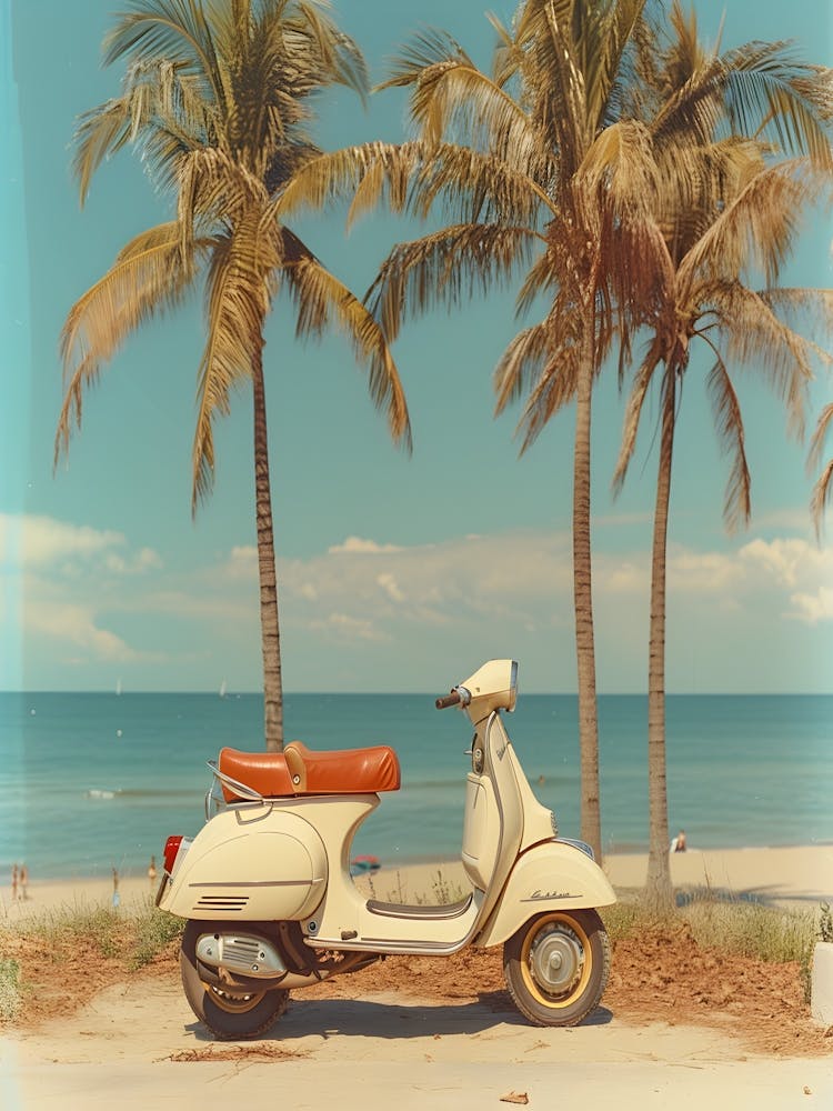 Vespa On The Beach