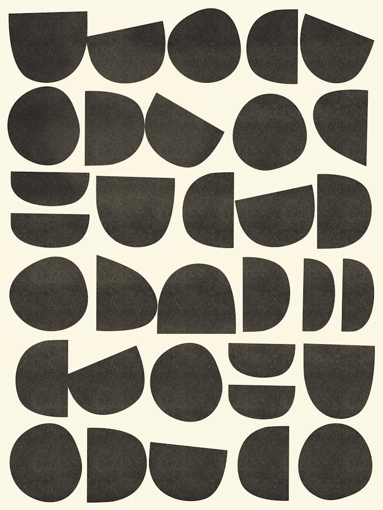 Mid Century Modern Abstract Pattern Black