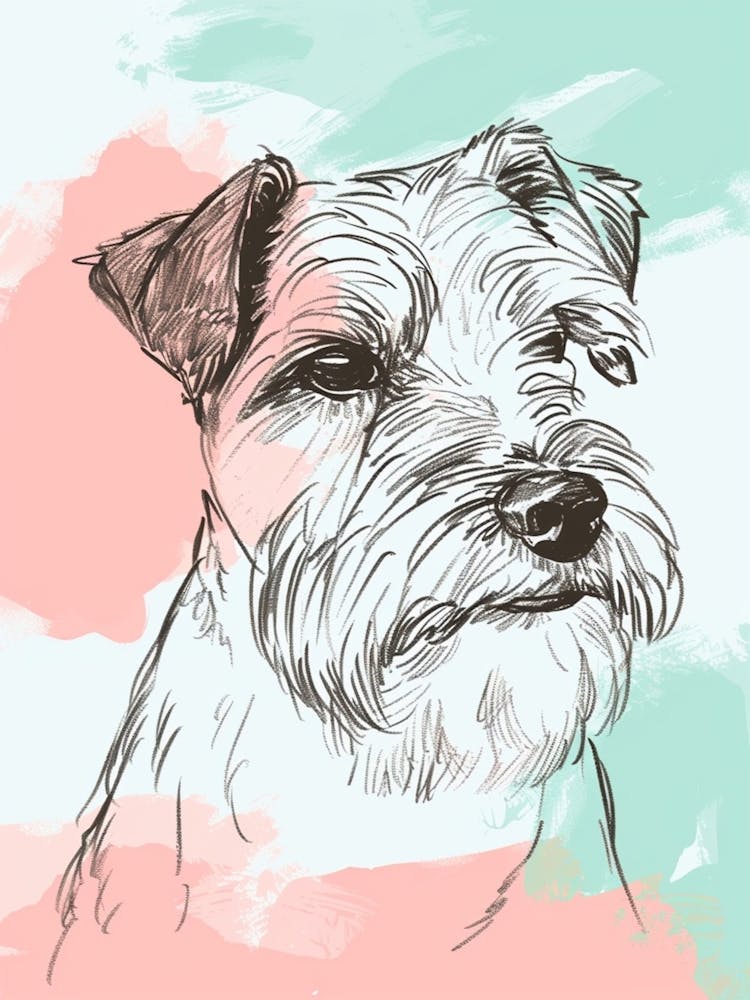Colourful Glen Of Imaal Terrier Dog Line Illustration 4