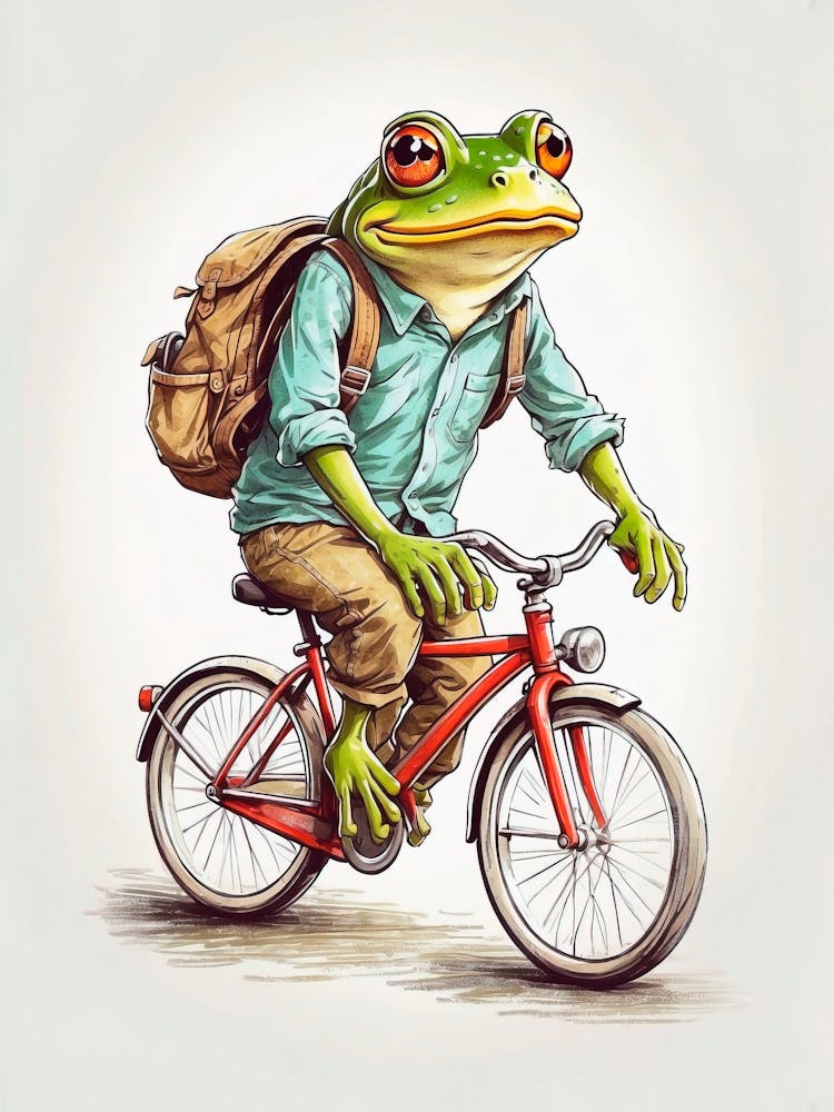 Frog Riding A Bike