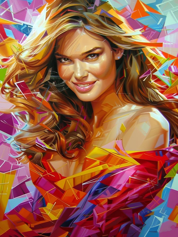 Fille en robe colorée