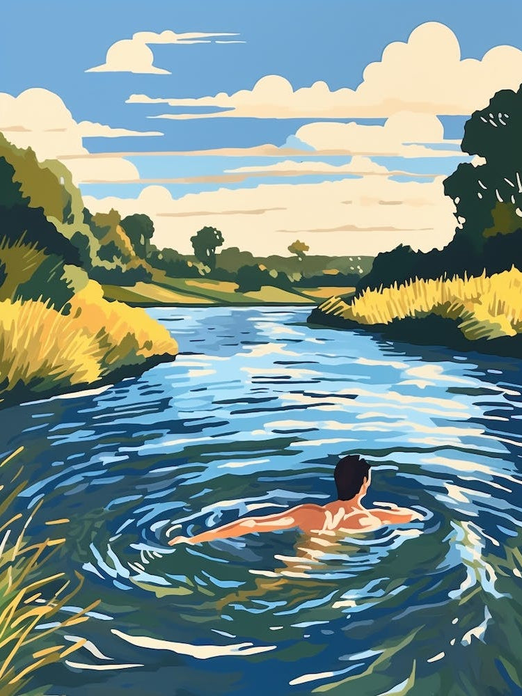 Wild Swimming At River Great Ouse Bedfordshire 4