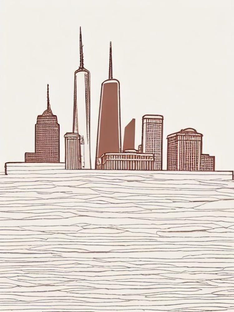 Freedom Tower New York City Boho Landmark Illustration