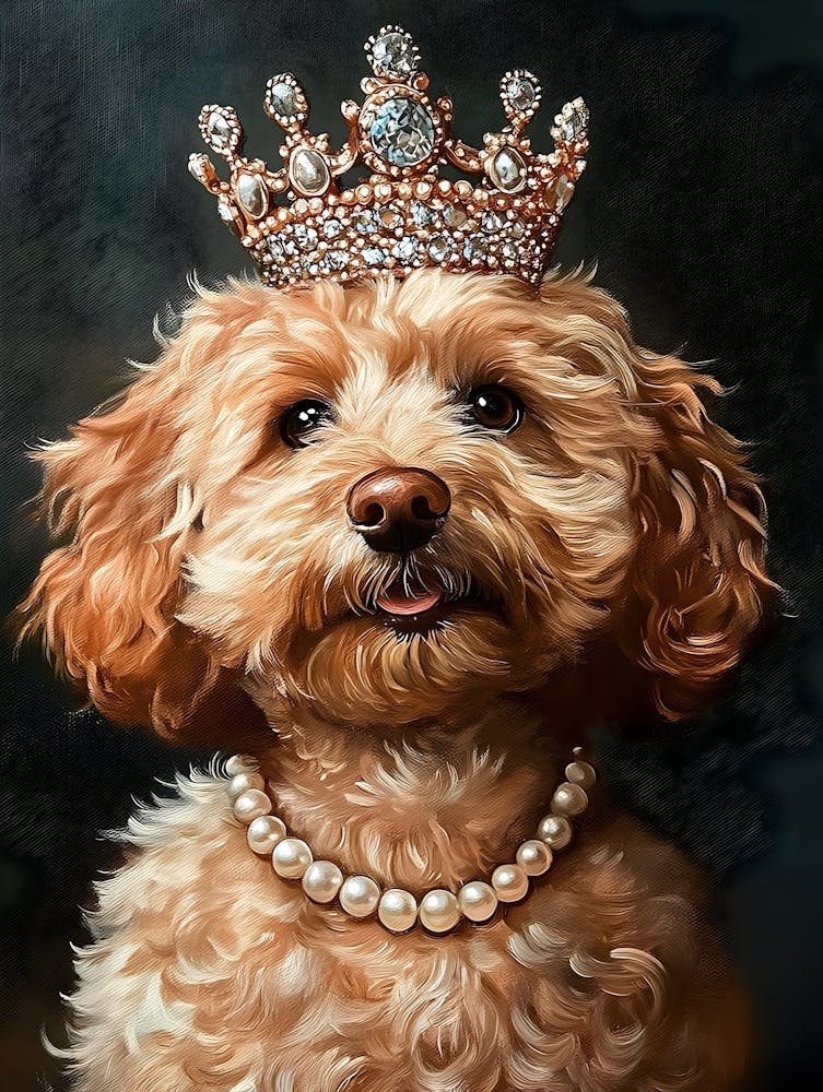 Doodle In Crown And Pearls 2