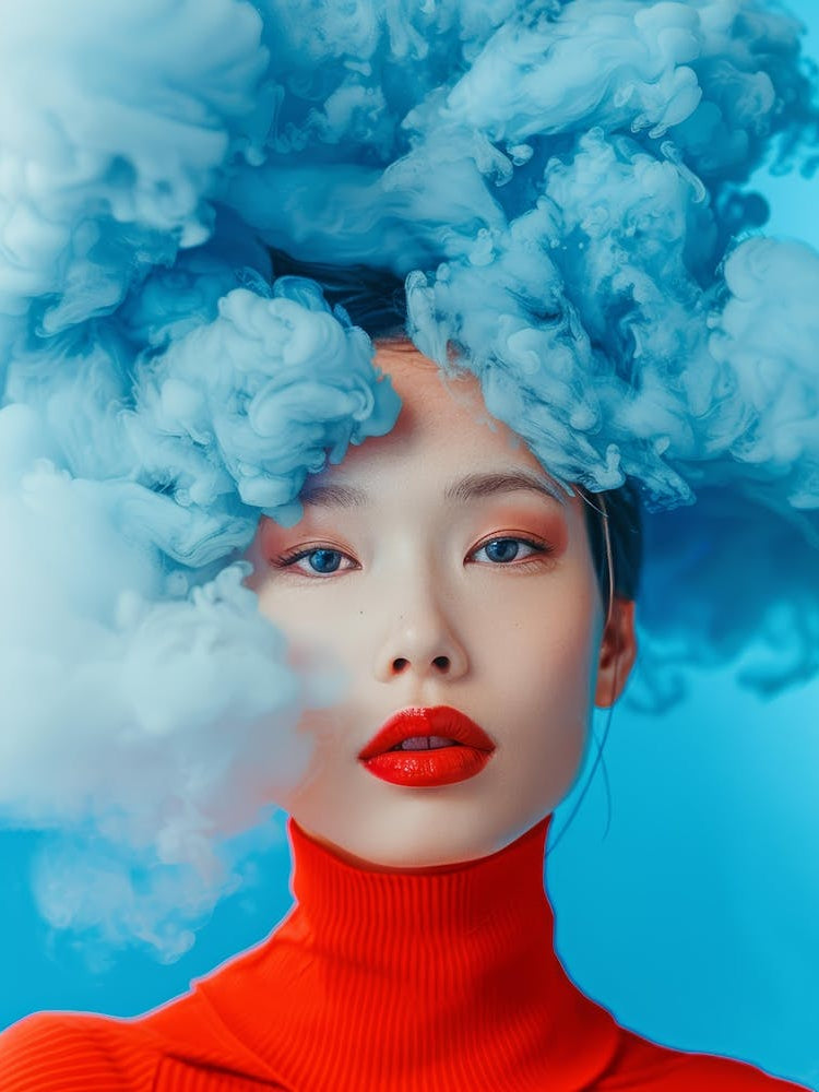 Asian Girl With Blue Hair