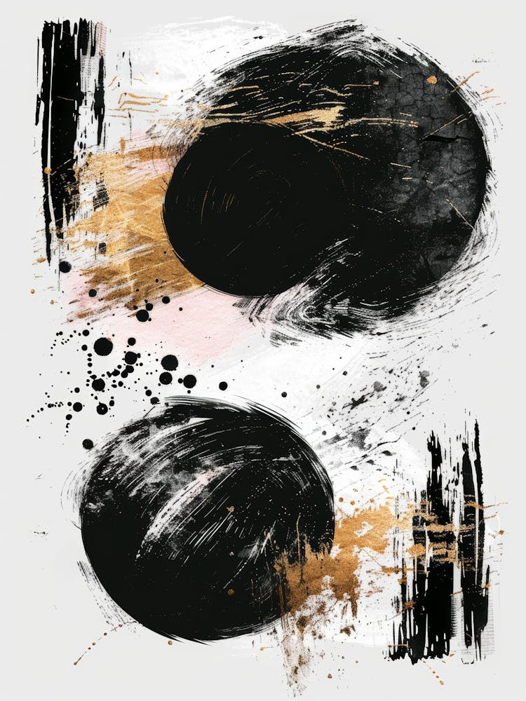 Abstract Black And Gold Painting 68
