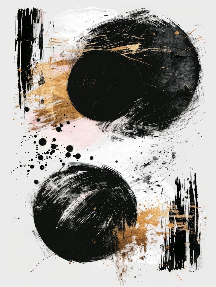 Abstract Black And Gold Painting 68