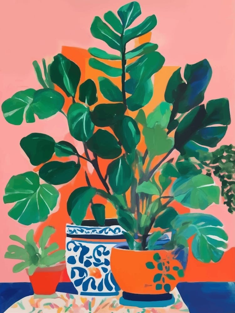 Floral painting Potted plants