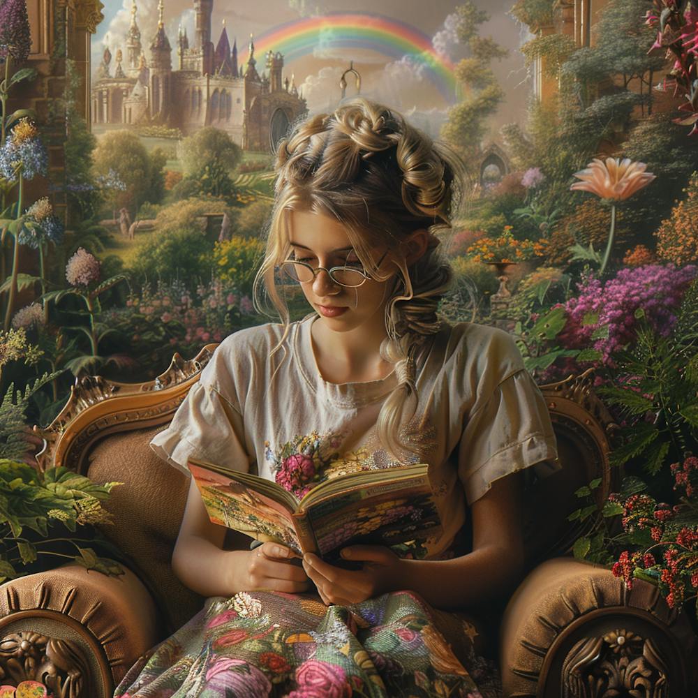 Fairytale Girl Reading A Book