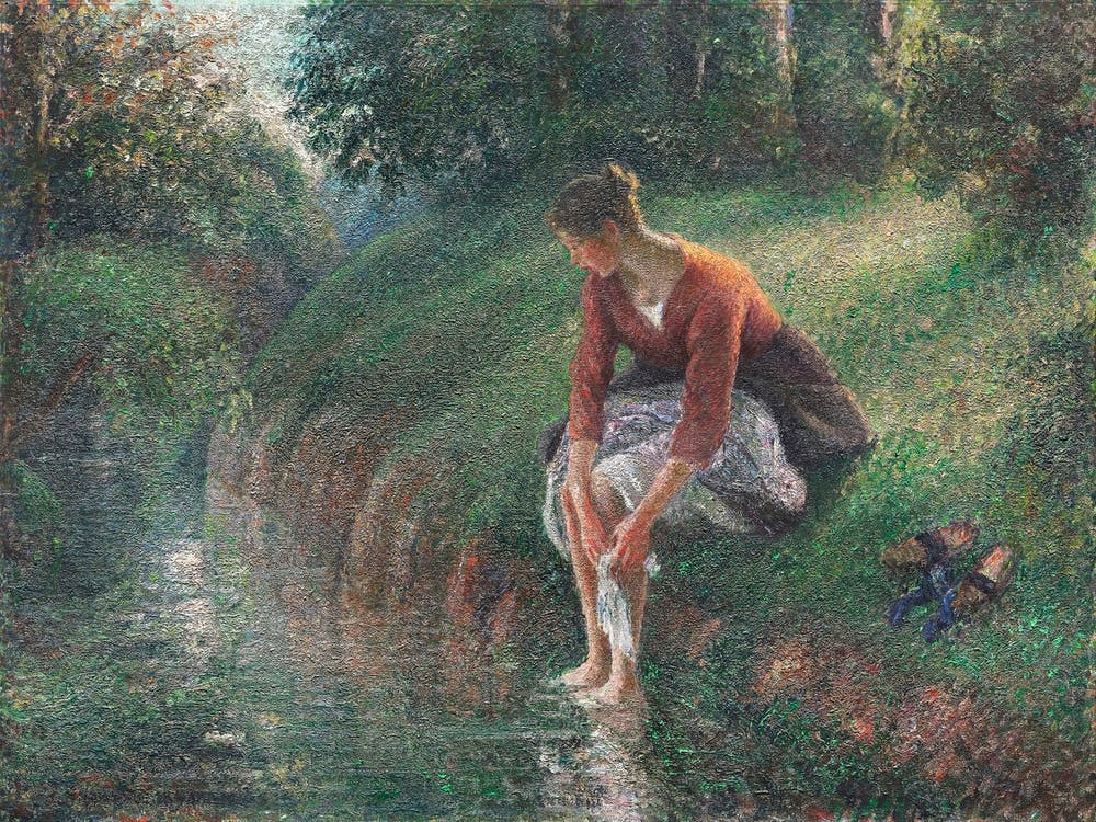 Woman Bathing Her Feet In A Brook (1894–95), Camille Pissarro