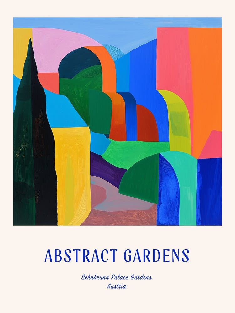 Colourful Gardens Schnbrunn Palace Gardens Austria 1 Blue Poster