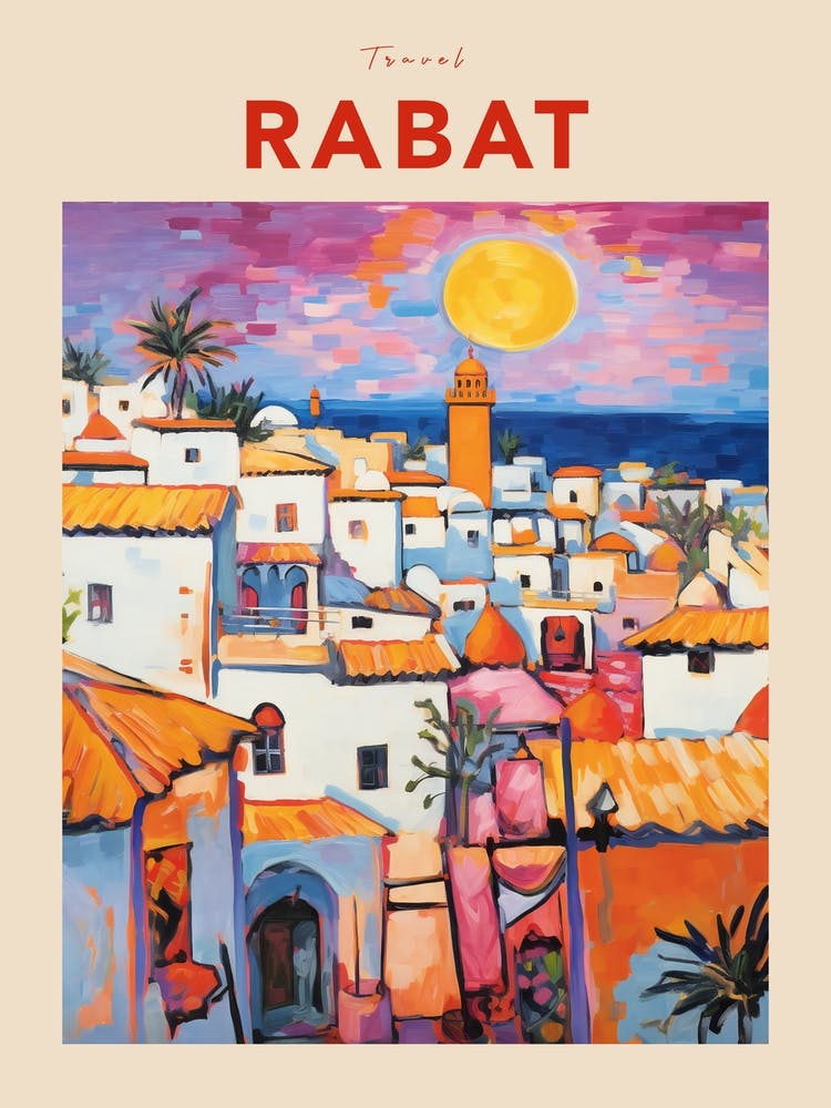 Rabat Morocco 2 Fauvist Travel Poster